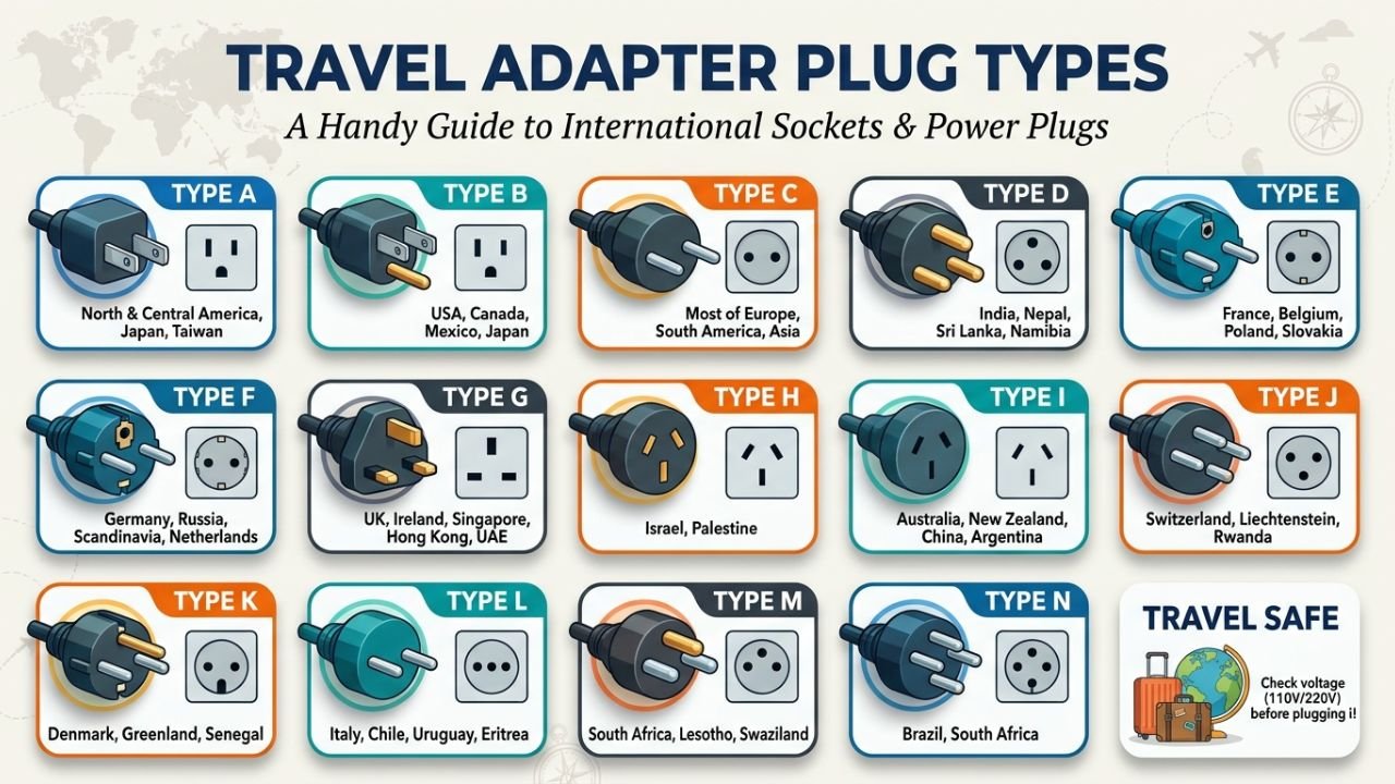 travel adapter plug types by country